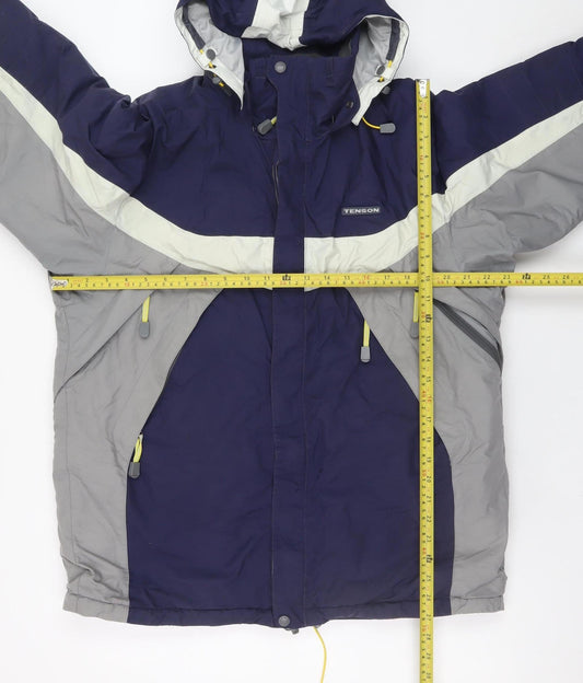 Tenson Men’s Blue Waterproof Hooded Parka Jacket Size S