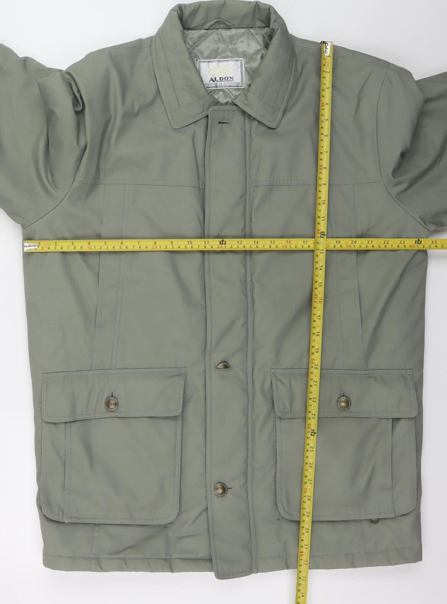 Aldon Men's Green Mid-Length Lined Outdoor Jacket Size M