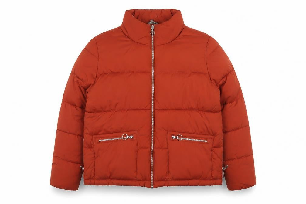 Principles Women’s Rust Puffer Jacket Size 16 Polyester Lined Zip Pockets