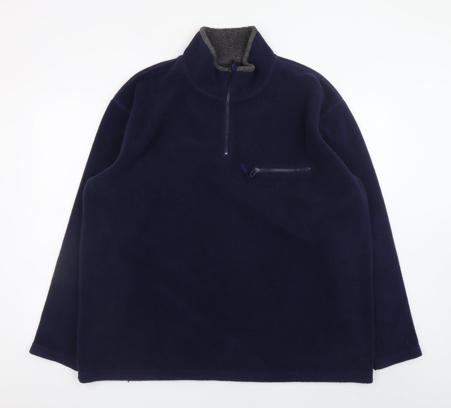 Next Men’s Blue Fleece 1/4 Zip Pullover Sweatshirt XL