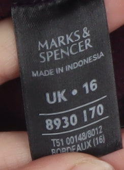 Marks and Spencer Women's Purple Fleece Jacket Size 16