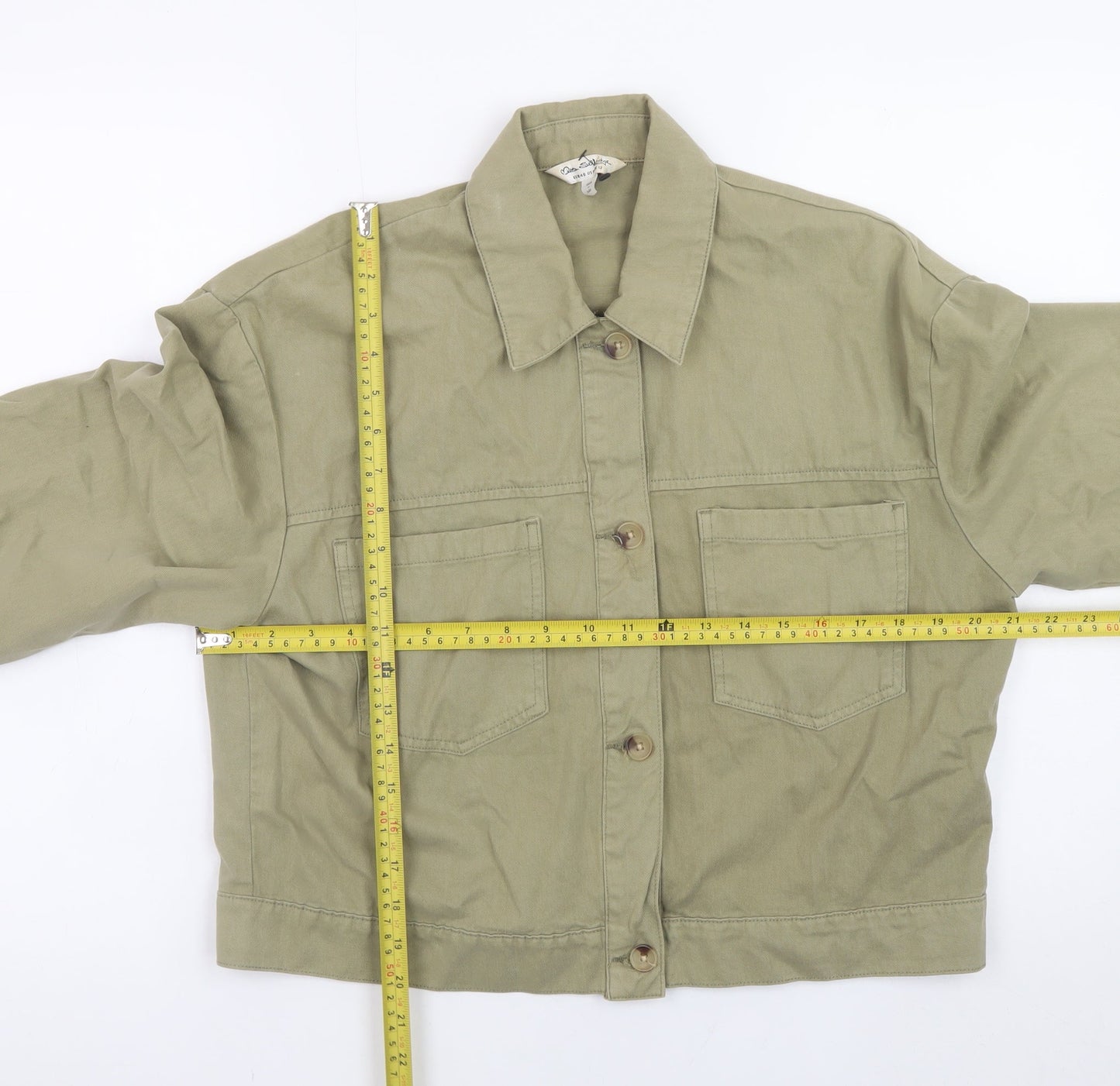 Miss Selfridge Women’s Green Cotton Basic Jacket UK 12
