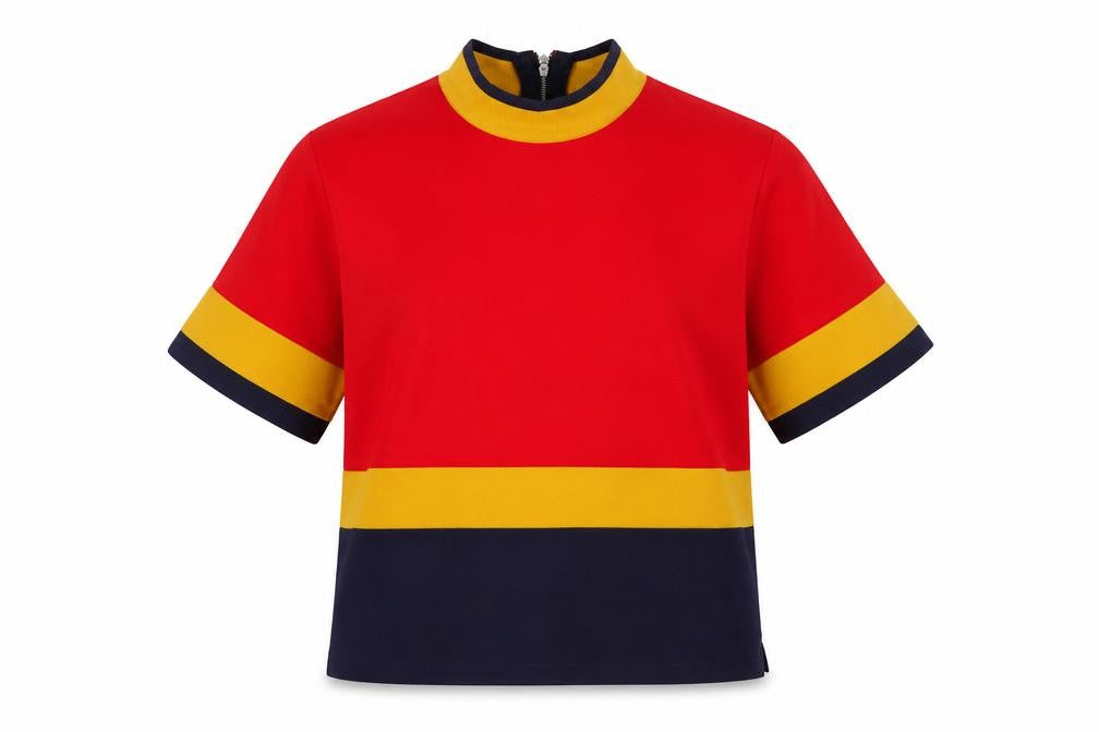 Marks and Spencer Women's Multicoloured Mock Neck Zip T-Shirt Size 14