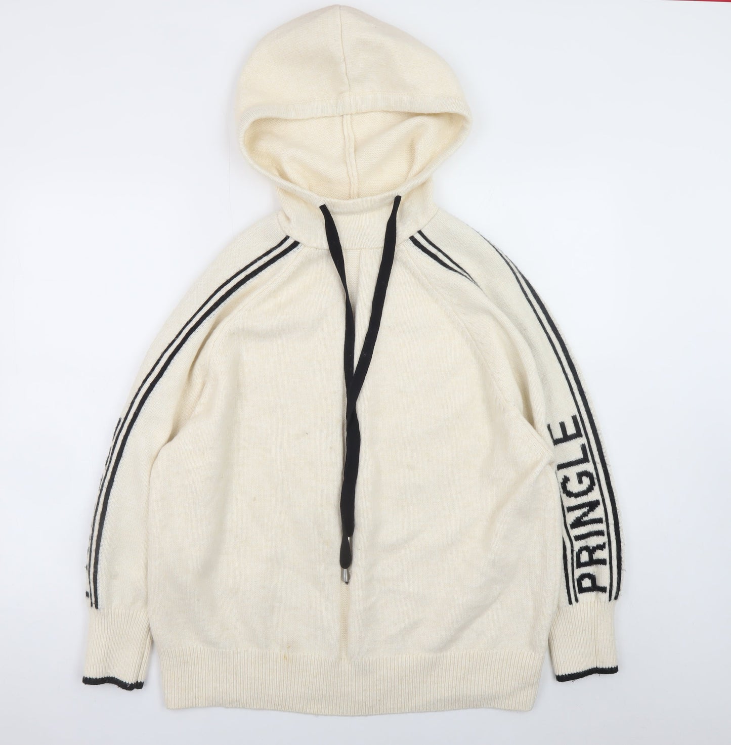 Pringle of Scotland x H&M Men's Ivory Hooded Pullover Jumper Size S