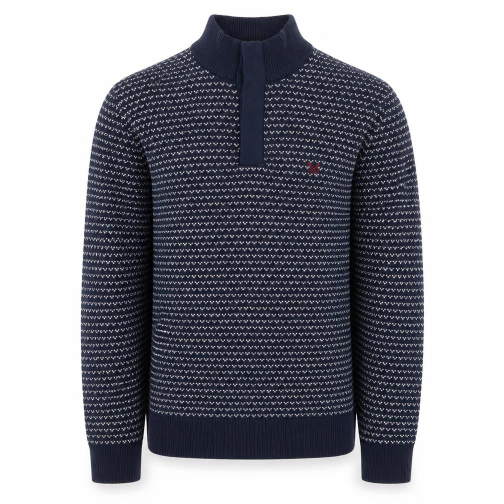 Crew Clothing Company Men's Blue Cotton Henley Jumper M