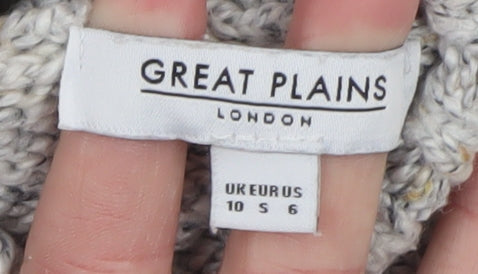 Great Plains Womens Grey Roll Neck Chunky Knit Jumper Size 10