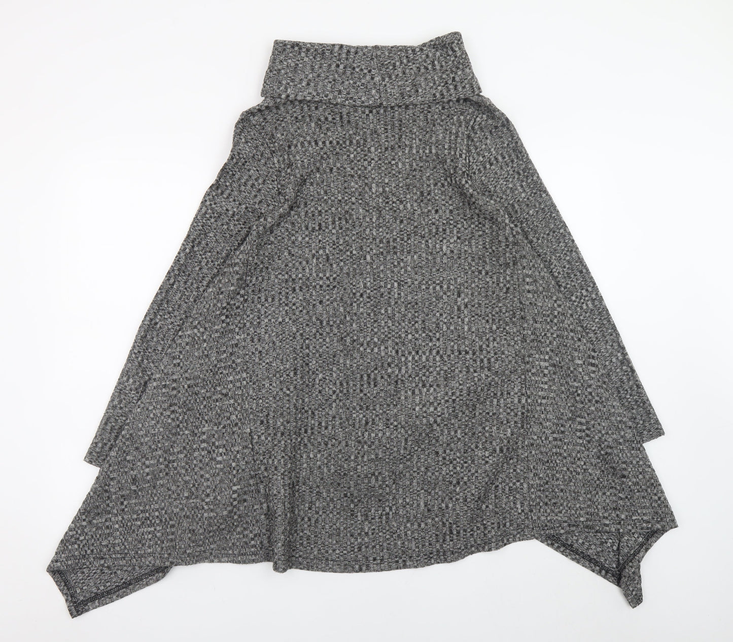 Klass Womens Grey Trapeze Knit Roll Neck Long Sleeve Dress S