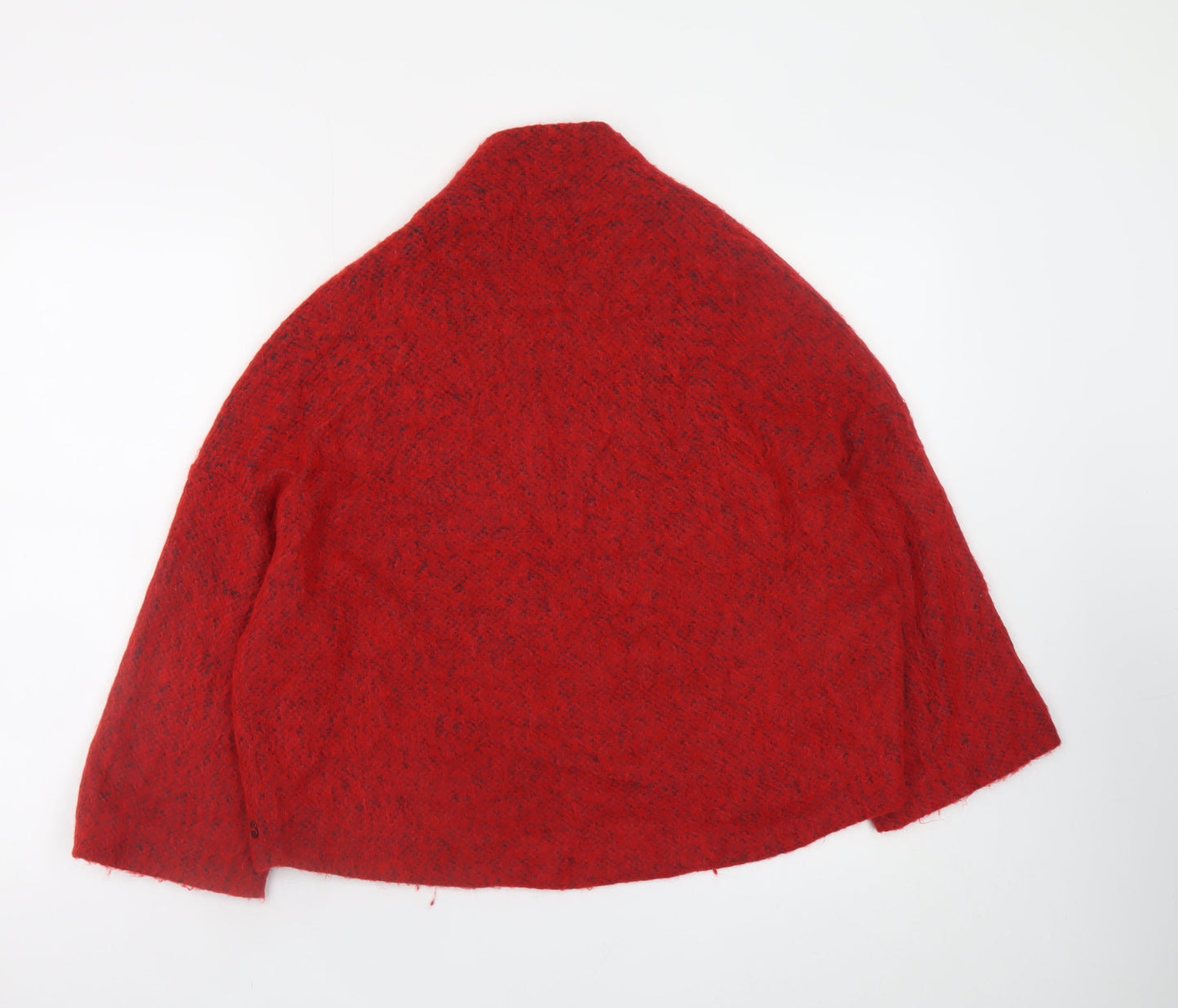 ottod’Ame Women Red Mohair Blend Open Cape Jacket Size 10