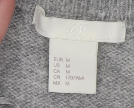 H&M Women’s Grey Elfie Selfie Sequin Christmas Jumper Size 12