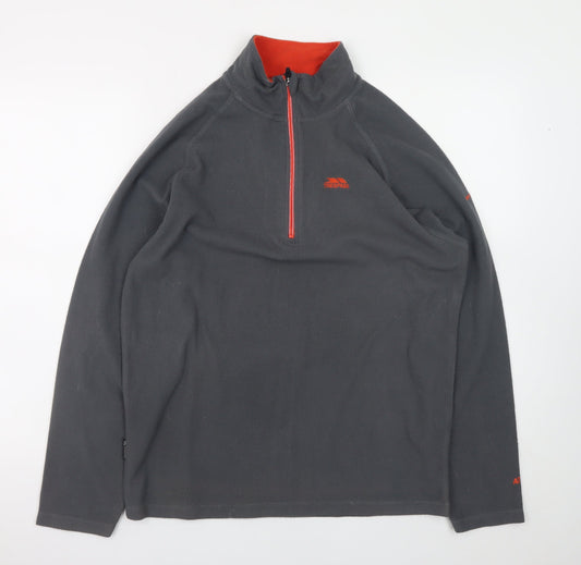 Trespass Men's Grey Fleece 1/4 Zip Pullover Sweatshirt Size M
