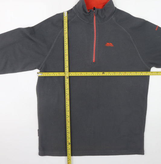 Trespass Men's Grey Fleece 1/4 Zip Pullover Sweatshirt Size M
