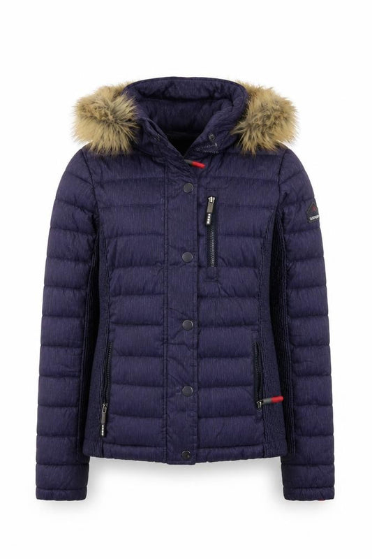 Superdry Womens Blue Hooded Fuji Puffer Jacket Small