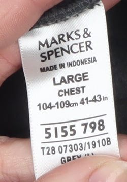 Marks and Spencer Men's Grey Fleece Full Zip Jacket Size L