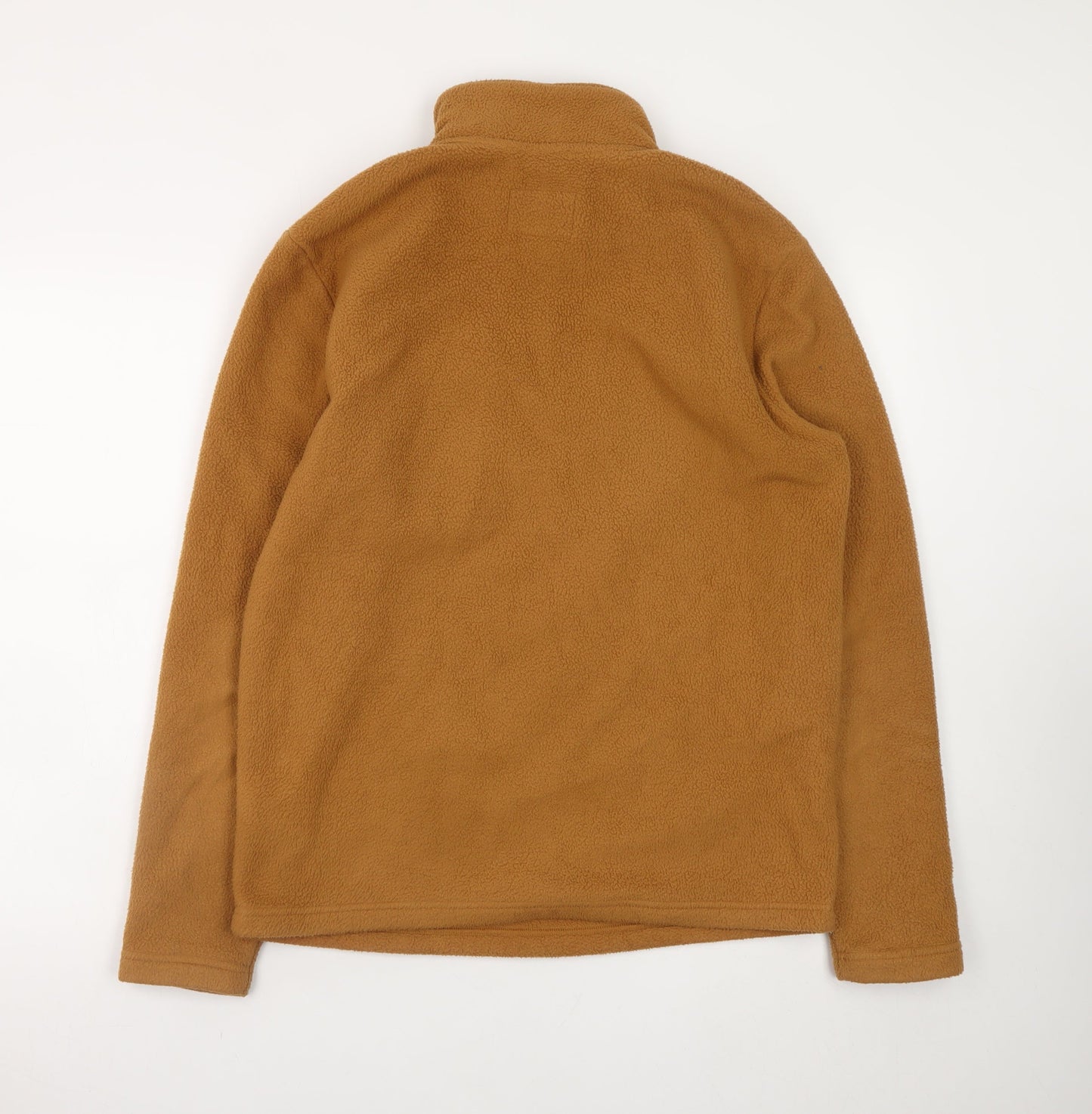 Marks and Spencer Men's Brown Fleece 1/4 Zip Pullover Sweatshirt S