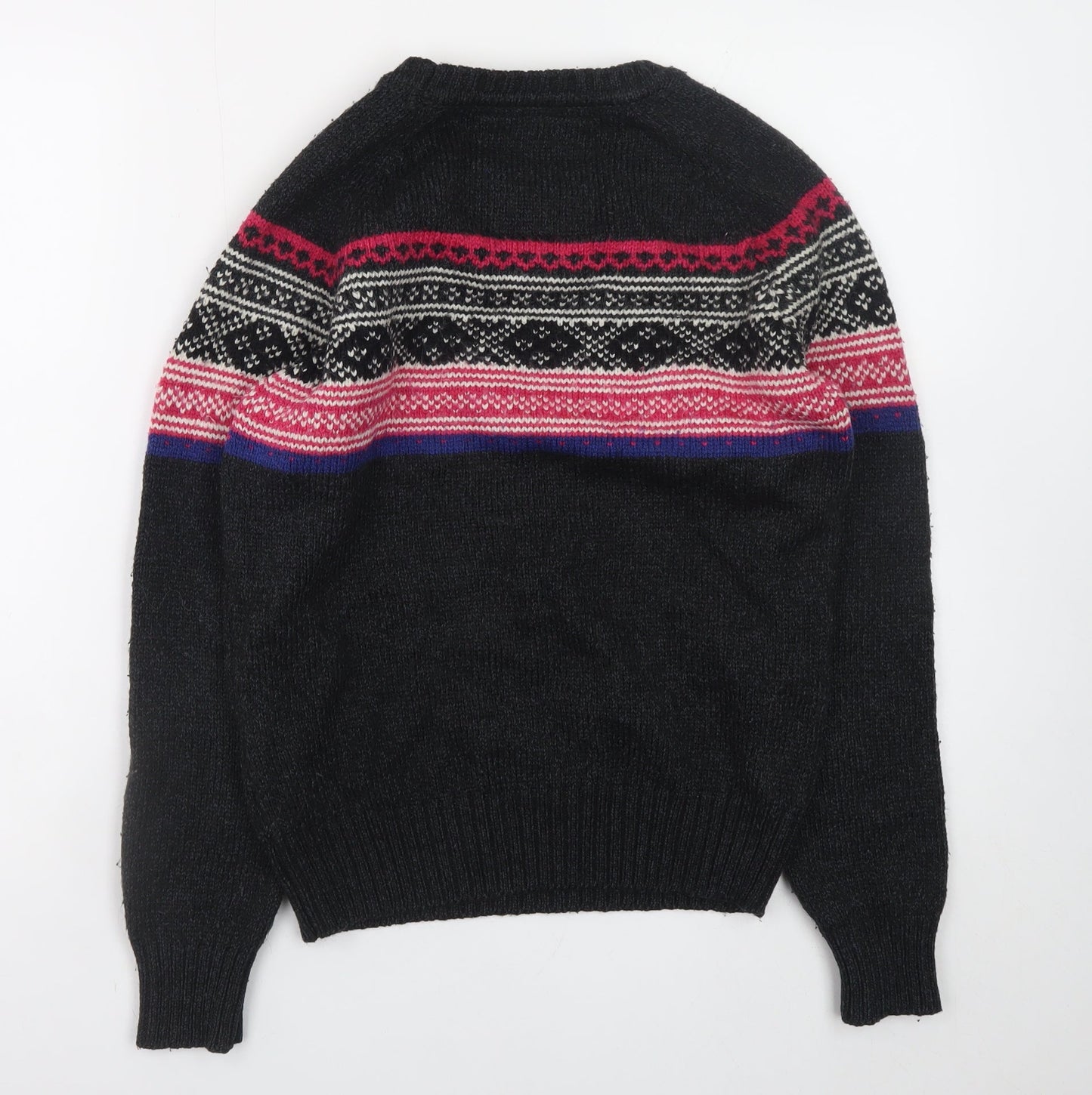 SuperDry Women's Black Fair Isle Wool Blend Jumper M