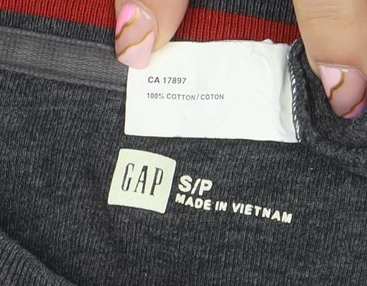 GAP Men's Grey Small Pullover Cotton Long Sleeve Sweatshirt