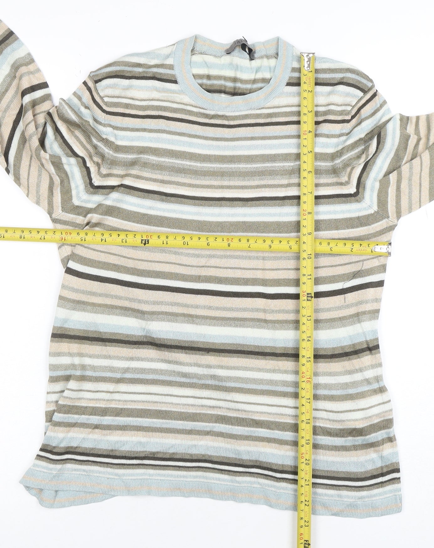 Jaeger Women's Multicoloured Striped Cotton Jumper Size M
