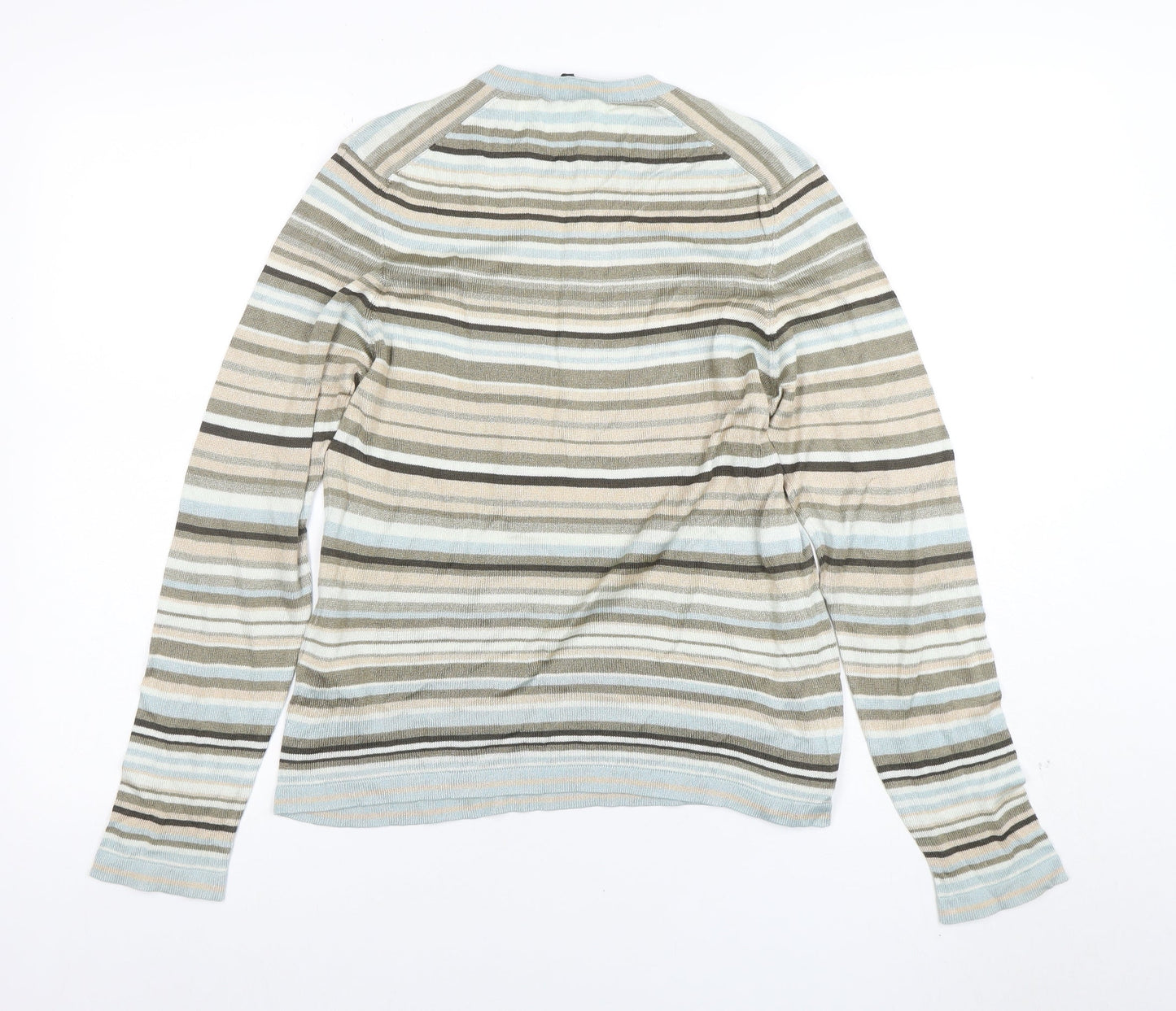 Jaeger Women's Multicoloured Striped Cotton Jumper Size M