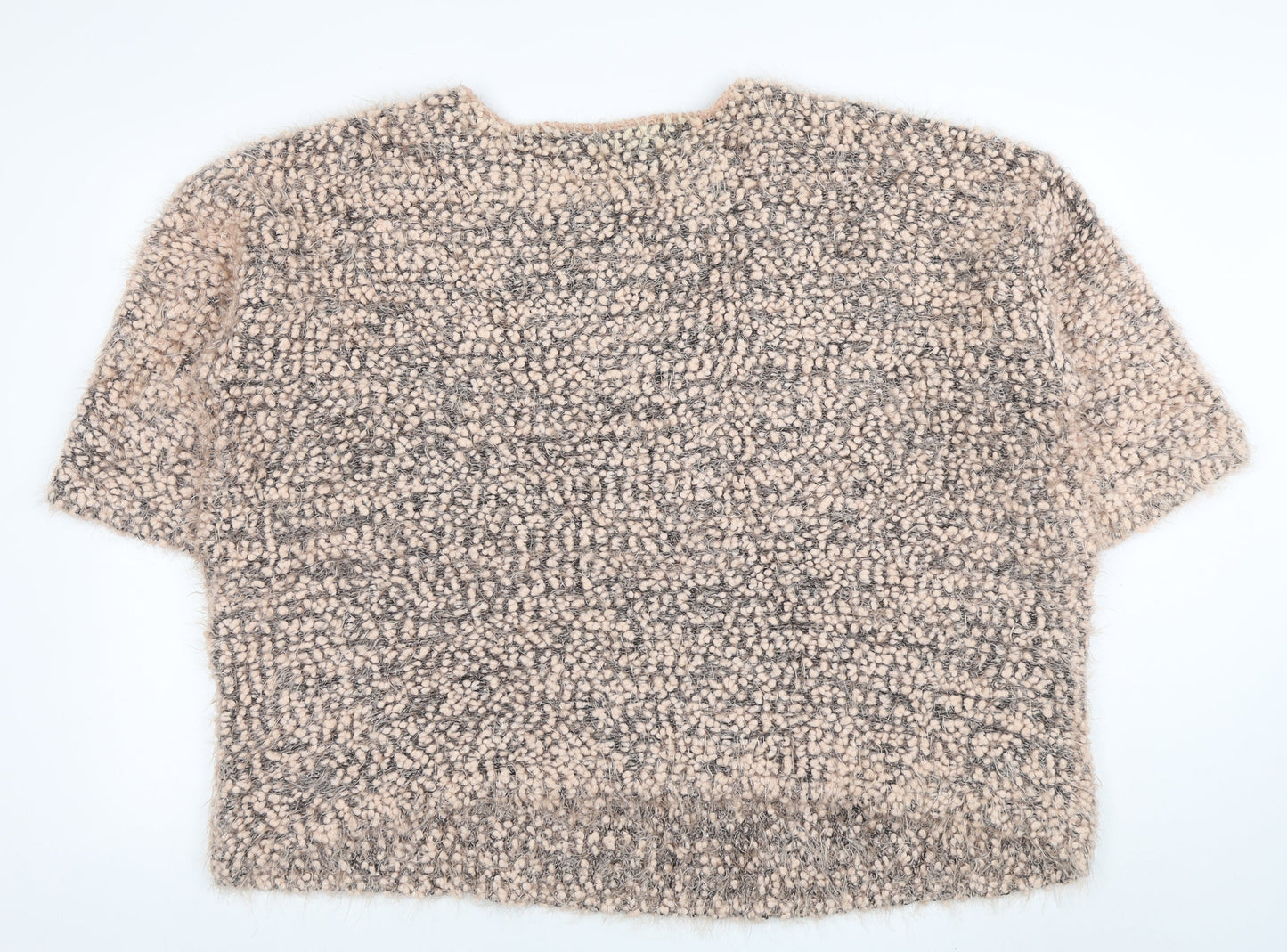 Joanna Hope Womens Beige Chunky Knit Short Sleeve Pullover Jumper Size 18
