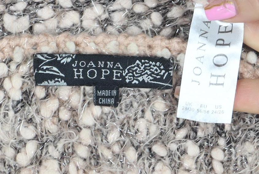Joanna Hope Womens Beige Chunky Knit Short Sleeve Pullover Jumper Size 18