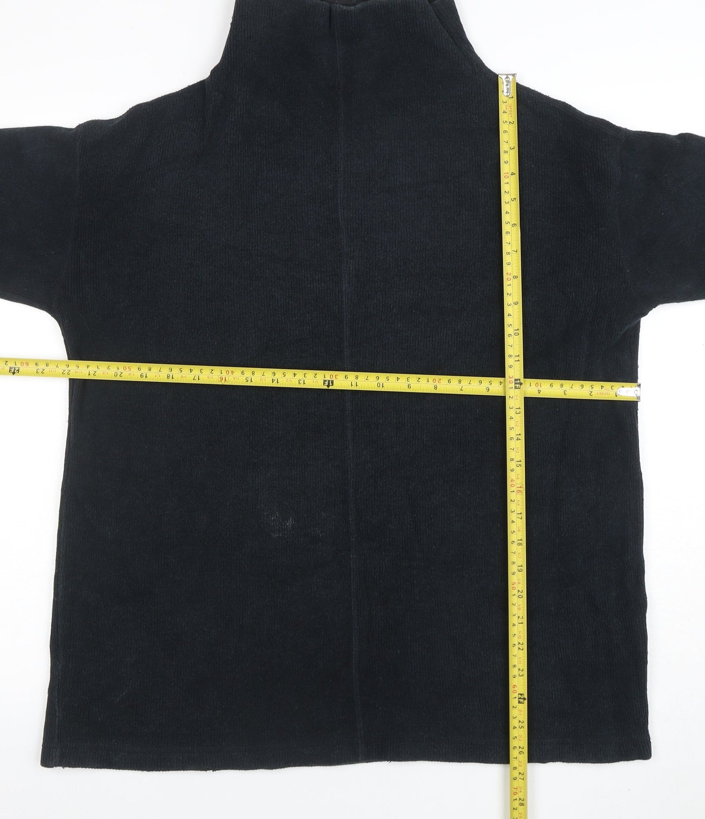 DKNY Jeans Men’s Black High Neck Cotton Pullover Jumper S