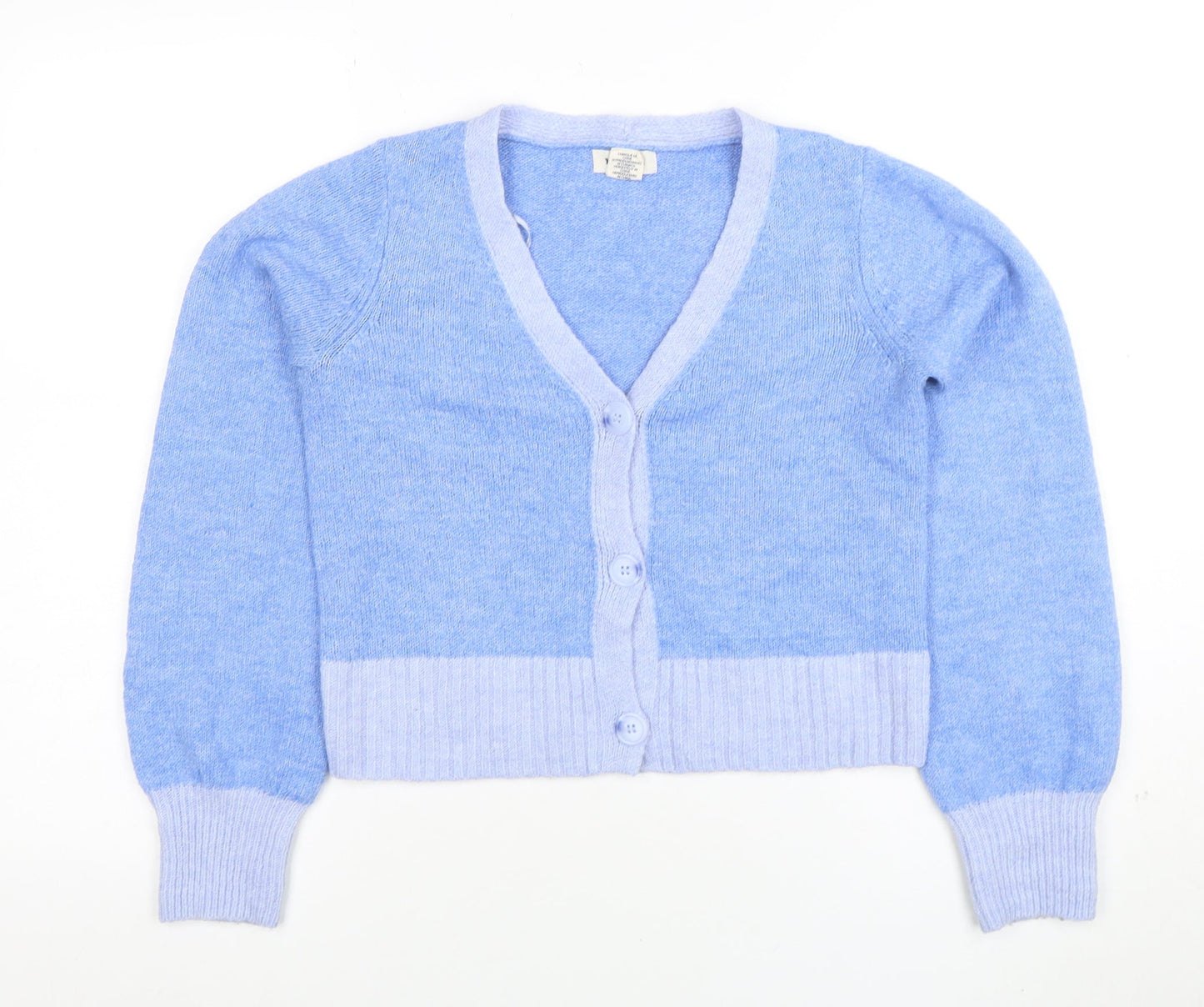 YESLOLA Women Blue XS V-Neck Button Knit Cardigan Jumper