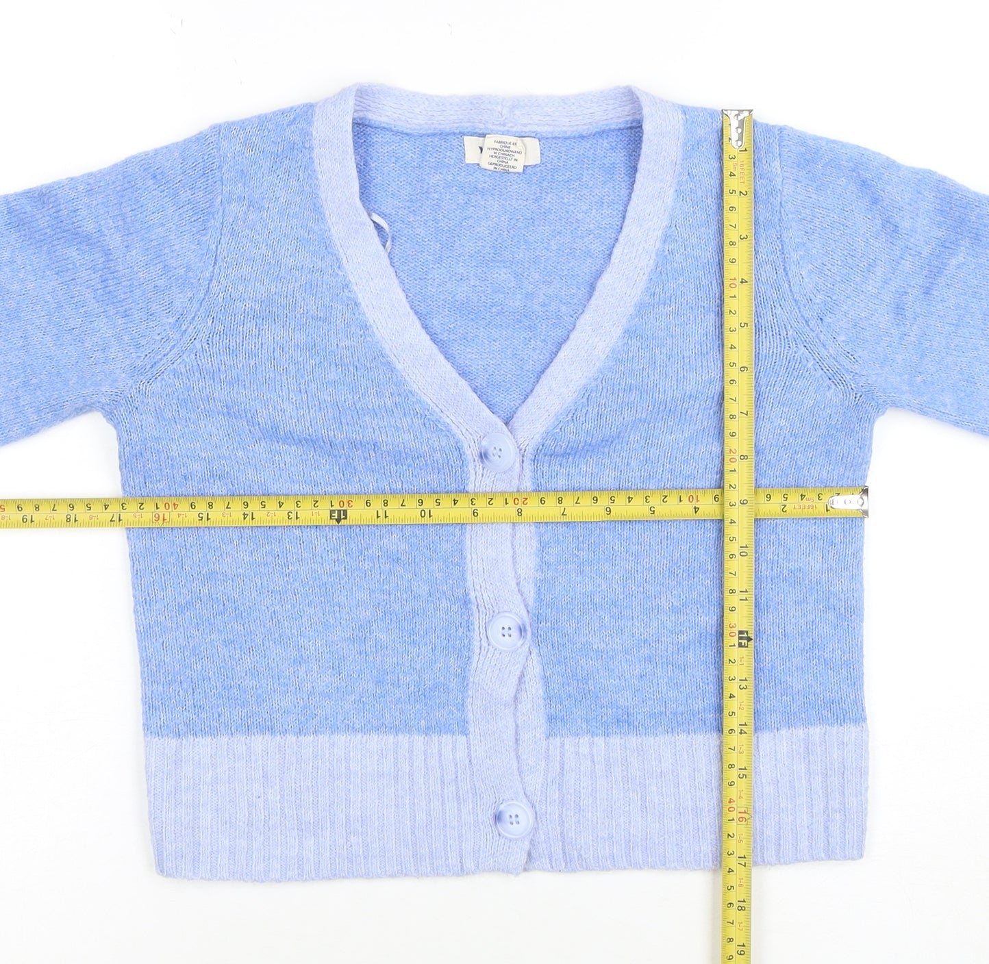 YESLOLA Women Blue XS V-Neck Button Knit Cardigan Jumper
