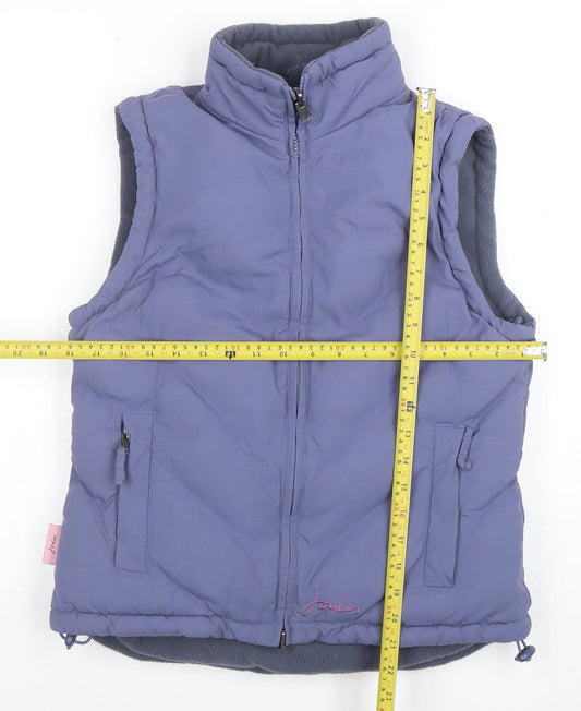 Joules Women's Blue Puffer Waistcoat Size 8 Lightweight Zip