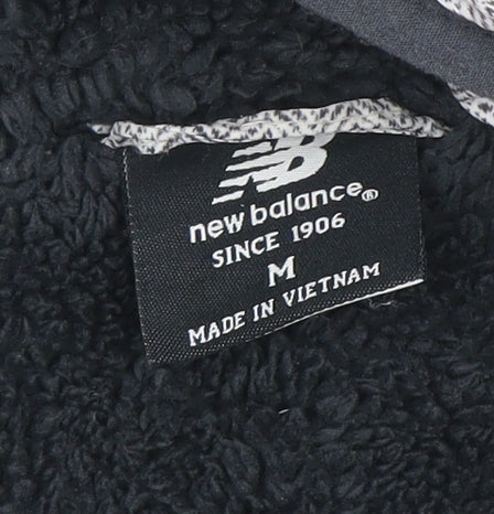 New Balance Women's Grey Hooded Puffer Jacket Size M Polyester Lined
