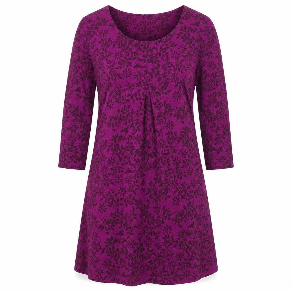 White Stuff Women’s Purple Floral A-Line Jersey Dress Size 10