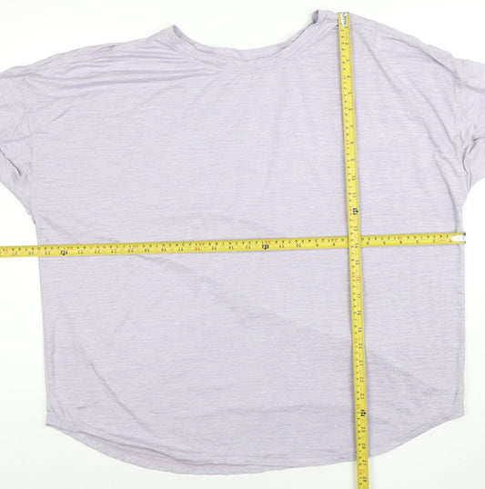 George Women’s 2XL Lilac 3/4 Sleeve Relaxed Fit Active T-Shirt