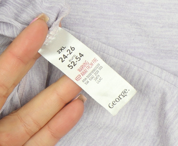 George Women’s 2XL Lilac 3/4 Sleeve Relaxed Fit Active T-Shirt