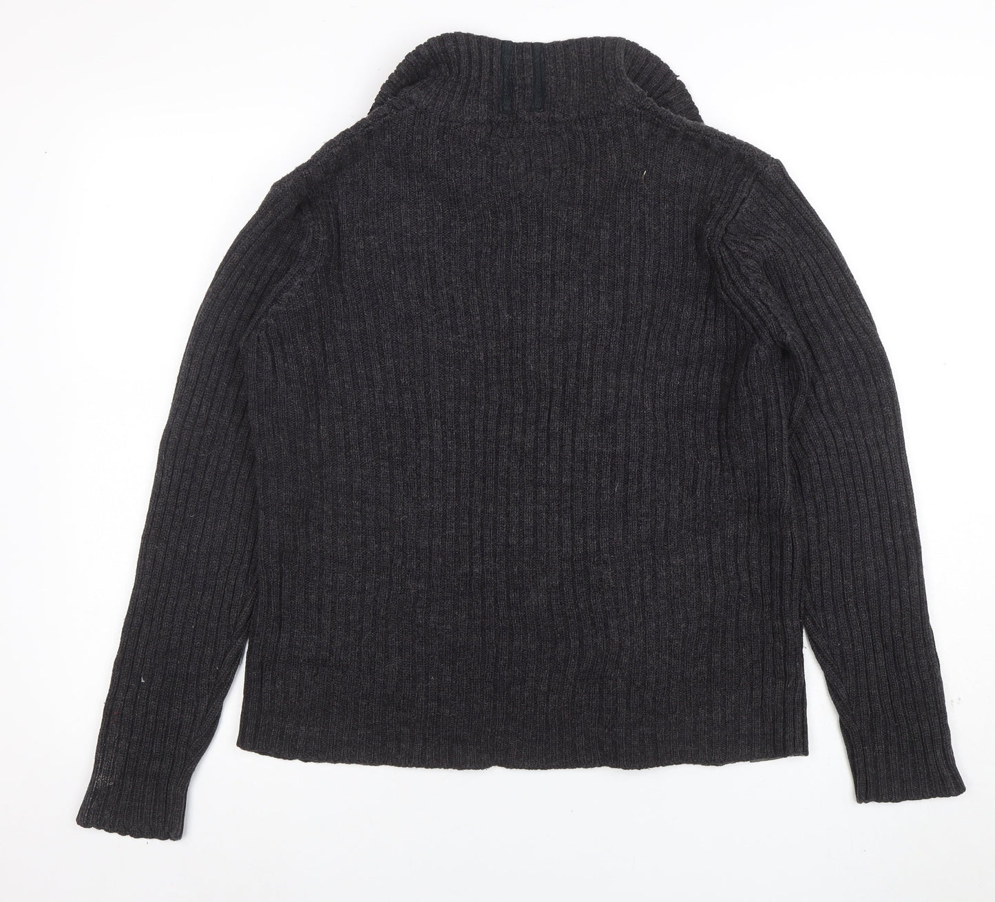 Americana Raw Men's Grey Wool Blend High Neck Pullover Jumper M