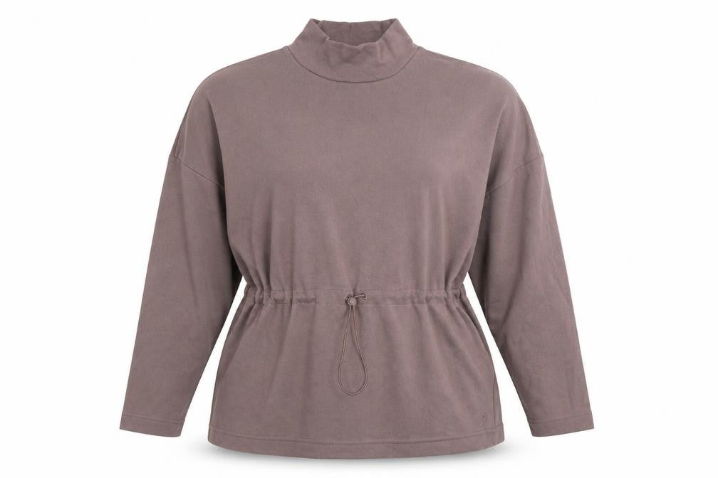 Marks and Spencer Women Brown Size 12 Tunic Sweatshirt with Drawstring