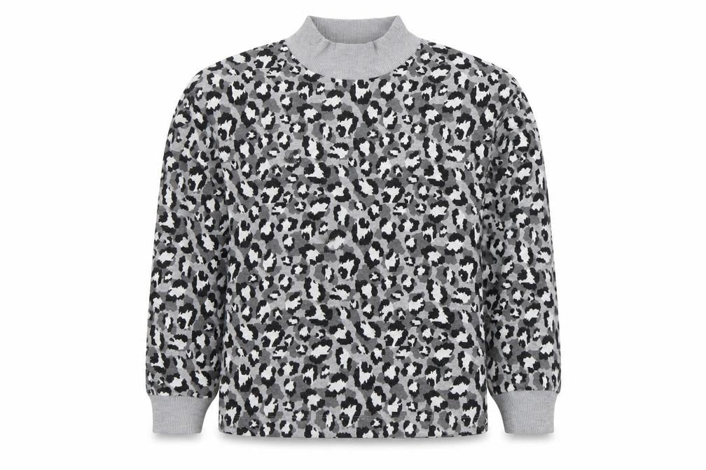 Marks and Spencer Women Grey Animal Print Long Sleeve Pullover Sweatshirt Size 14