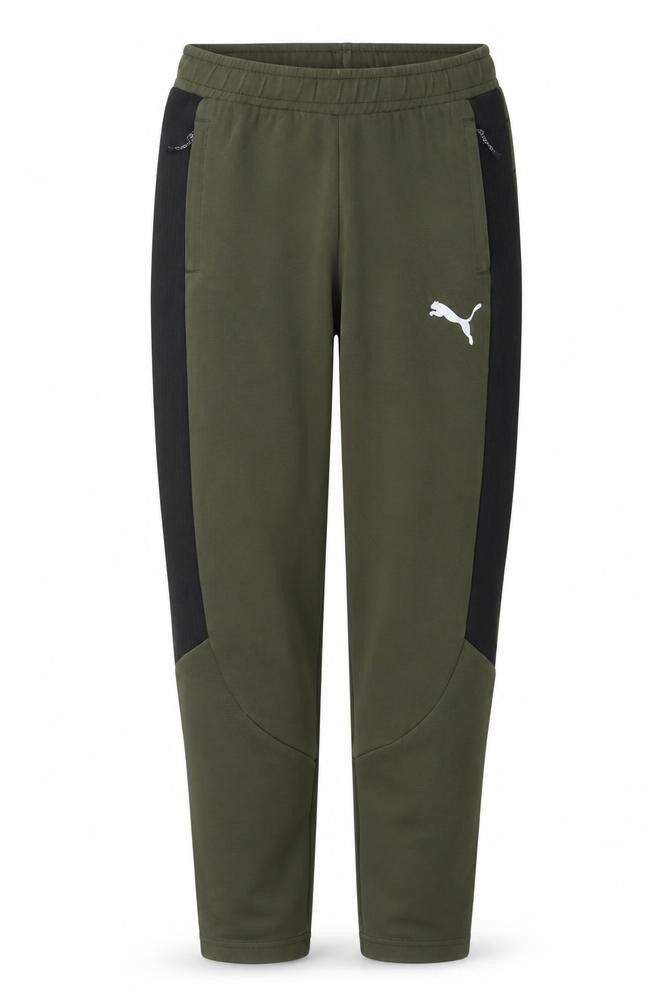 Front view of Puma Men Green Jogger Trousers, size M, Regular Fit Activewear