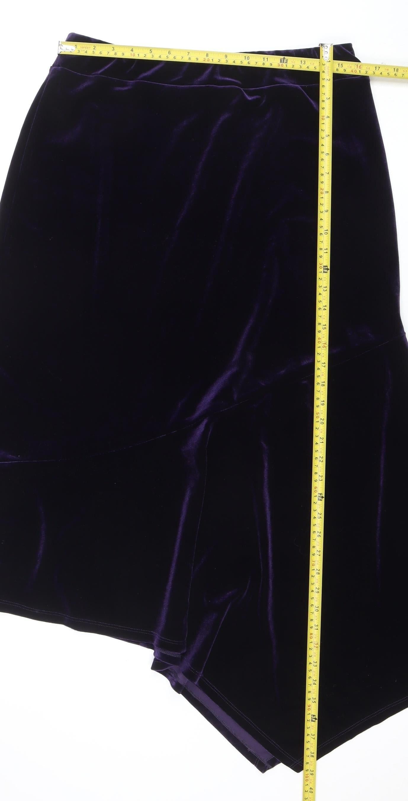 Together Women's Purple Velvet Pencil Skirt UK 16