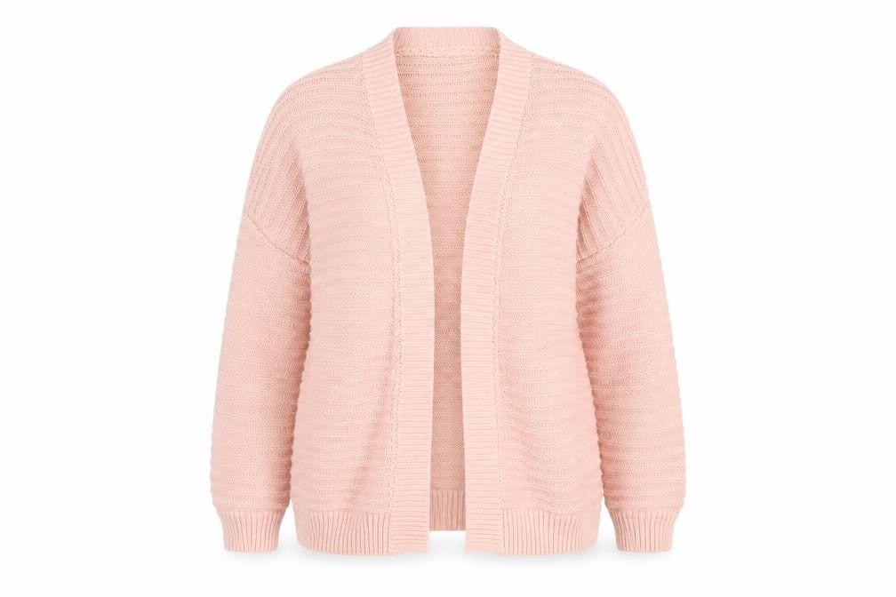 H&M Divided Women's Pink Knit Open Cardigan 2XS Lightweight Cotton Blend