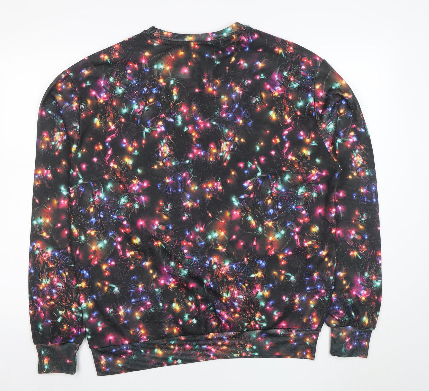 H&M Divided Men’s Multicoloured Christmas Light Crew Sweatshirt M
