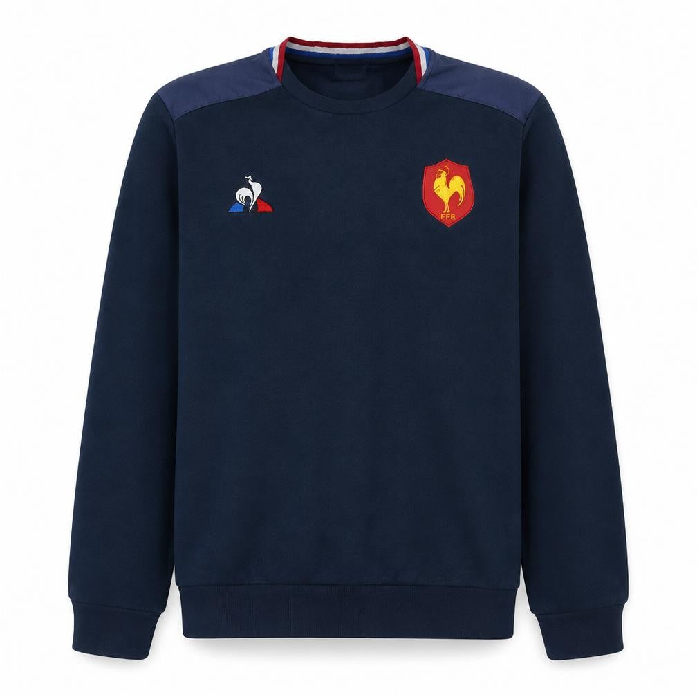 Le Coq Sportif Men's Blue Crew Neck Embroidered Rugby Sweatshirt M