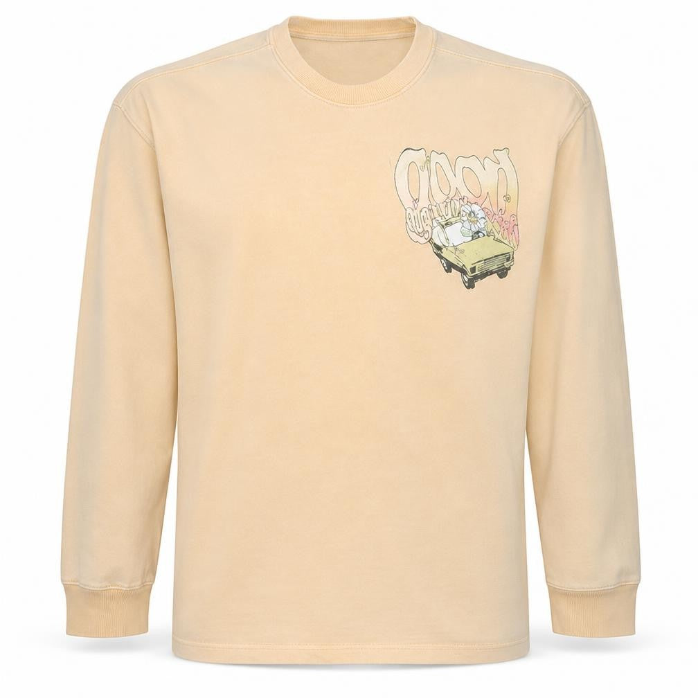 Zara Womens Beige Graphic Pullover Sweatshirt Size L