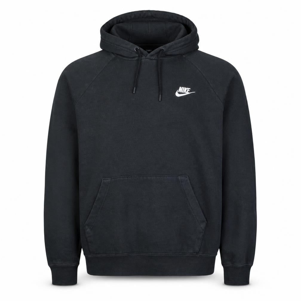 Nike Mens Black Pullover Hoodie L Logo Fleece Sweatshirt
