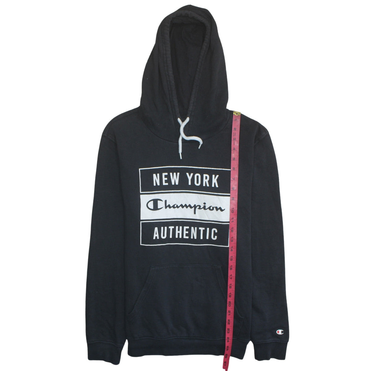 Champion Men's Black Pullover Hoodie Medium Graphic New York Authentic