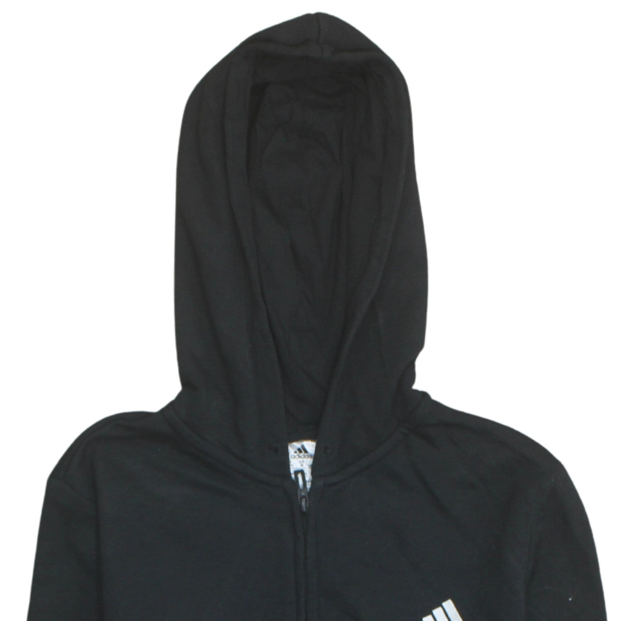 Adidas Women's Black Full Zip Hoodie Size 12-14 M Logo Print