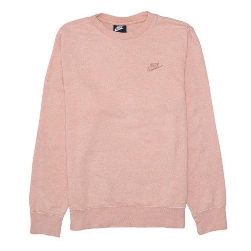 Nike Womens Pink Cotton Blend Crew Neck Pullover Sweatshirt S