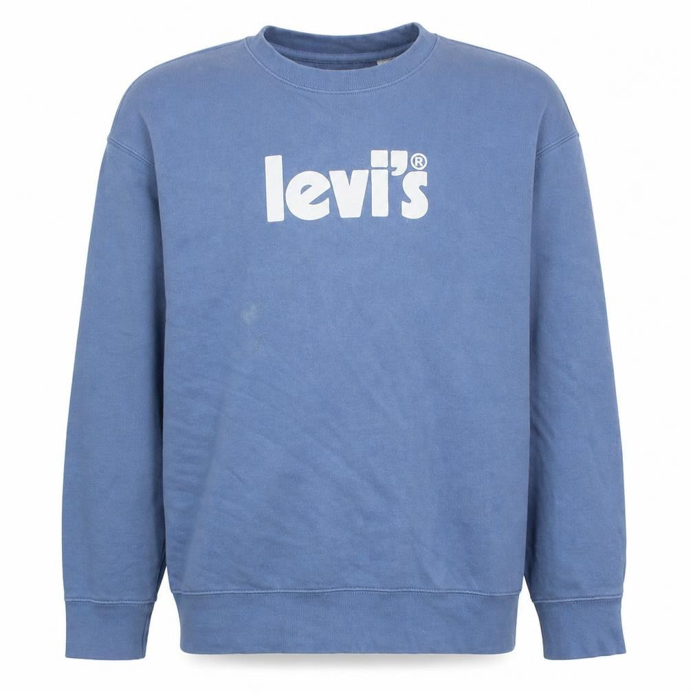 Levi's Men's Blue Relaxed Fit Crew Neck Logo Sweatshirt M