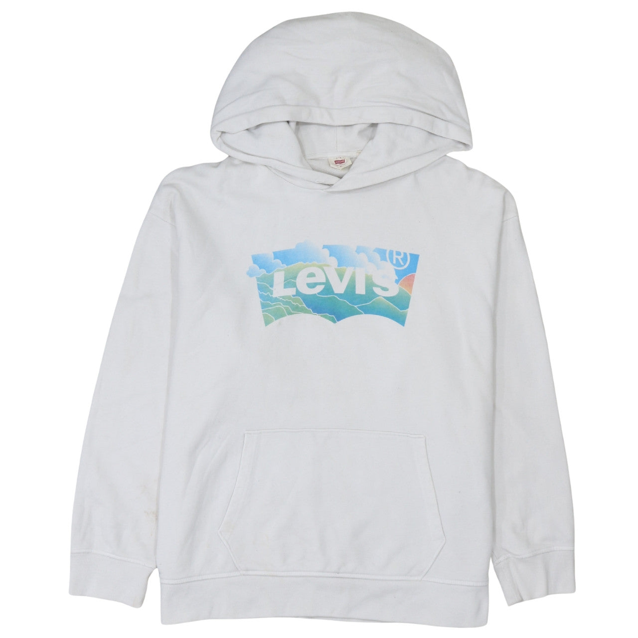 Levi's Women's White XL Pullover Hoodie with Logo Print