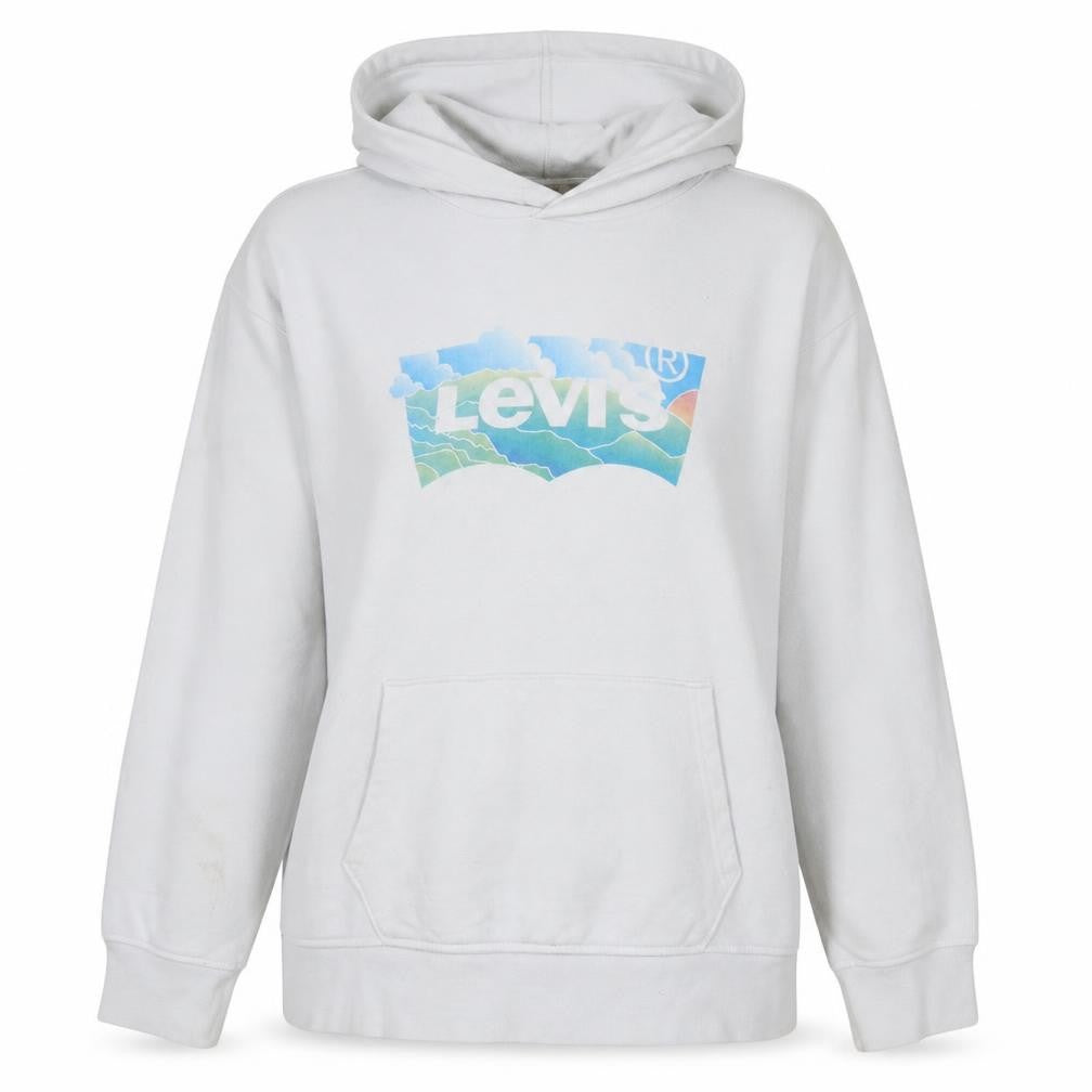 Levi's Women's White XL Pullover Hoodie with Logo Print