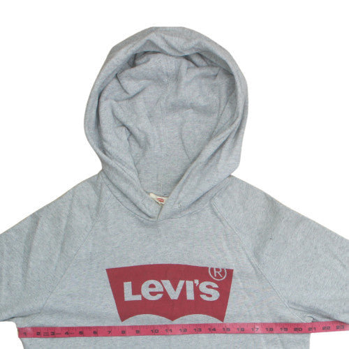 Levi's Men's Grey Pullover Hoodie S Classic Logo Fleece Sweatshirt