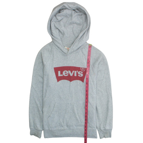 Levi's Men's Grey Pullover Hoodie S Classic Logo Fleece Sweatshirt
